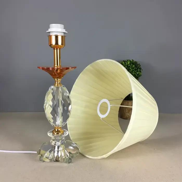 Abat-jour en tissu plissé de qualité avec cadre en métal pour lampe de chevet E27