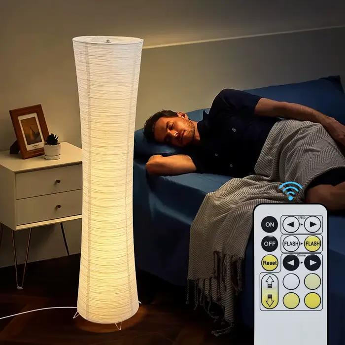 Abat-jour en papier tricolore Led lampadaire à synchronisation de lumière réglable lampadaire d'angle cylindrique chambre bureau salon