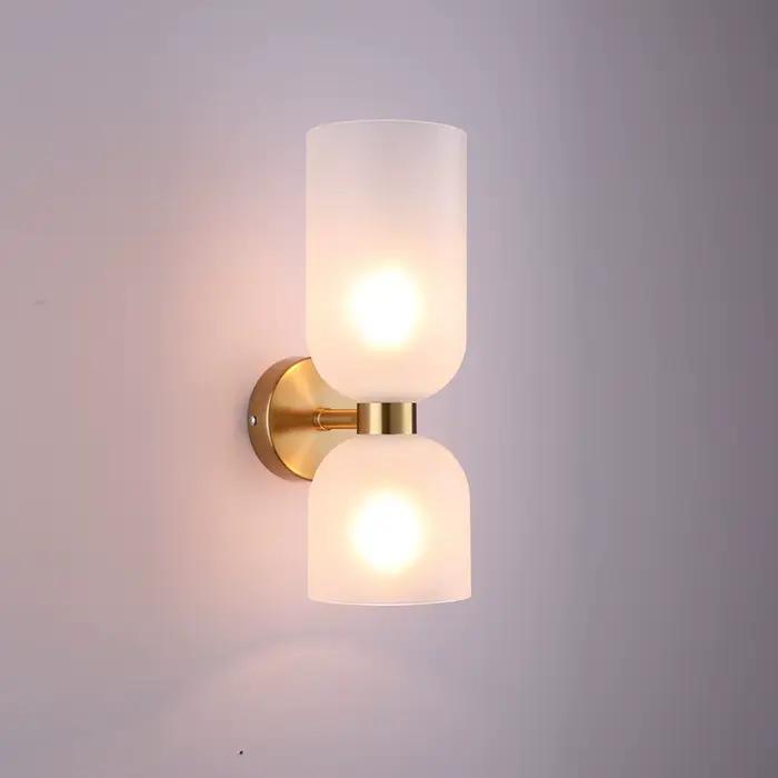 Postmoderne luxe chambre chevet applique abat-jour en verre moderne minimaliste fond couloir escalier Art éclairage mural