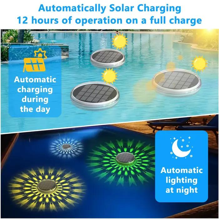 Lampes solaires flottantes pour piscine, changement de couleur, lumière LED étanche IP67, à énergie solaire, pour piscine, étang, jacuzzi, décoration de fête de mariage