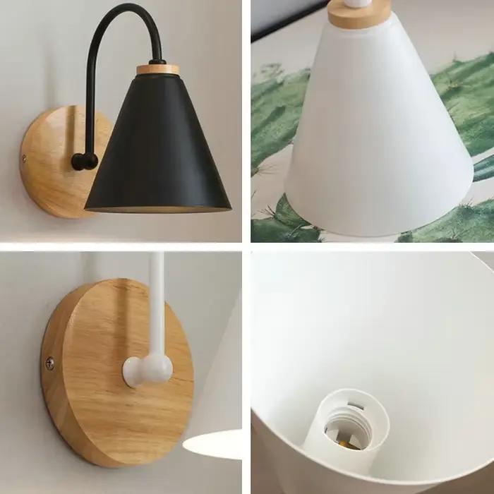 Applique Murale de oral et à LED Nordique en Bois avec Ceinture en Cuir, Lumière Décorative d'NikModerne pour Chambre à Coucher, Bureau, Salon