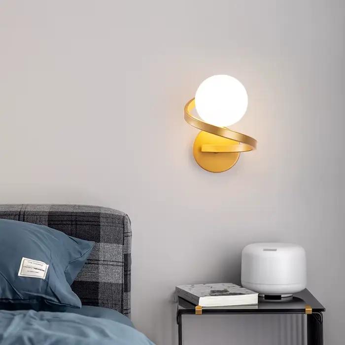 Lampes murales LED intérieures luminaires muraux pour chambre salon intérieur boule de verre dépoli applique murale pour couloir allée