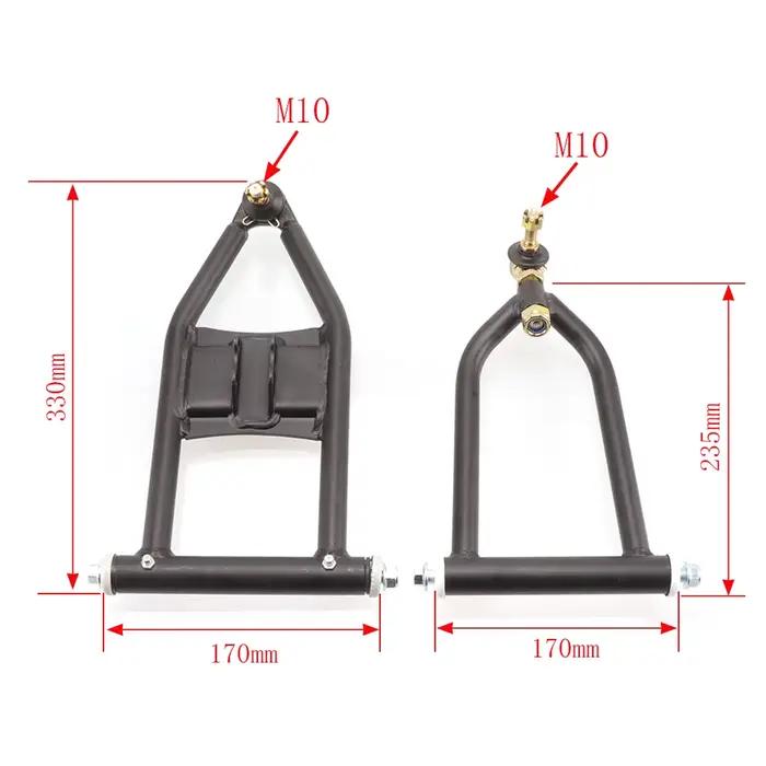 Kit de bras oscillant de Suspension avant de 170mm, bras oscillant supérieur/inférieur pour bricolage 50cc 90cc 110cc 125cc ATV Go Kart Buggy Quad Bike pièces
