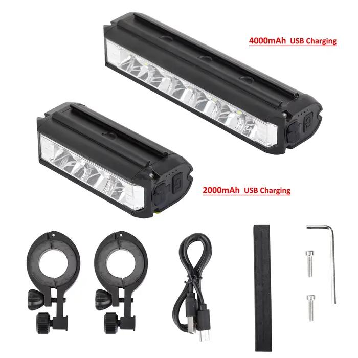 Lumière LED avant pour Scooter électrique Xiaomi, 2000mAh, 4000mAh, lampe de poche étanche, chargeur USB, lampe de cyclisme