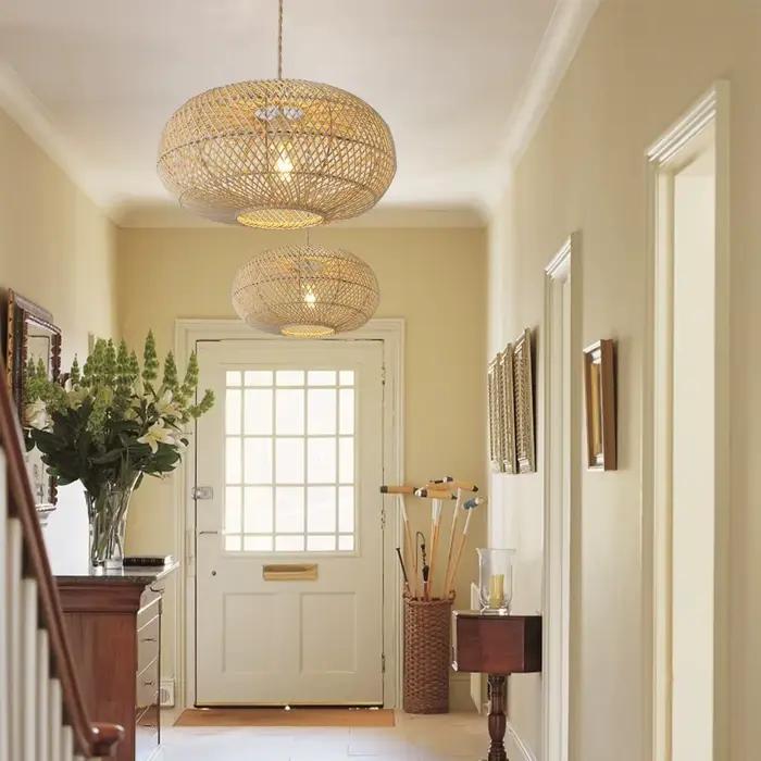 JOYINLED Lustre en rotin bohème moderne E27
