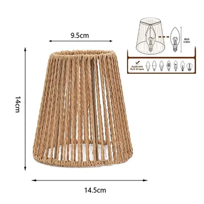 Abat-jour tissé design vintage en rotin pour suspension de chambre à coucher