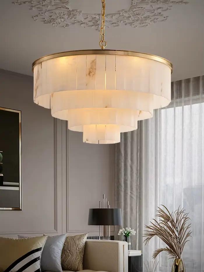 Plafonnier LED en marbre naturel