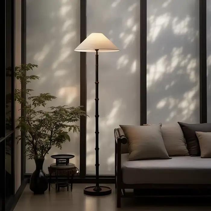 Lampadaire vintage Wabi-Sabi Style bambou lampadaires salon canapé côté lampe sur pied chambre chevet art déco