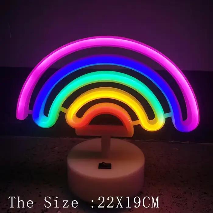 Nuage néon signe lumière LED pour chambre à coucher tenture murale fête décoration de noël arc-en-ciel coloré veilleuse néon ampoule USB puissance