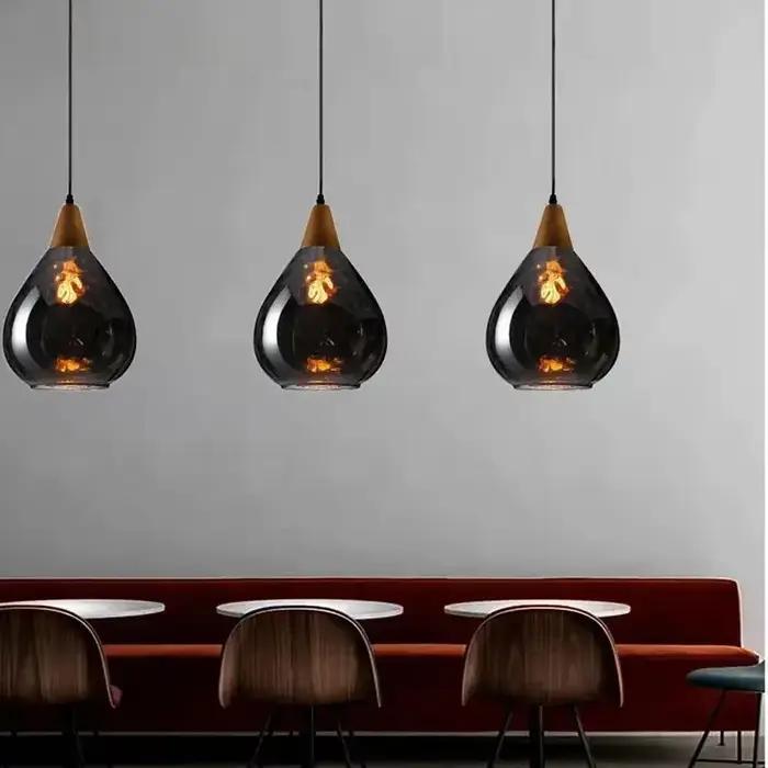 Suspension en alliage et verre motif vintage pour restaurant bar comptoir lampe unique modernisée sophistiquée