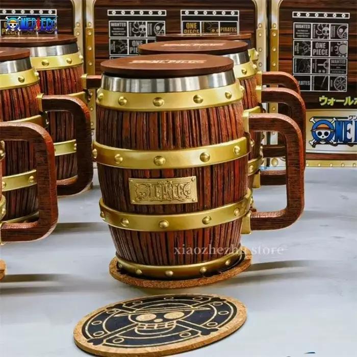 Figurine une pièce Ace Luffy Sabo, tasse de baril de vin, série Cheers, ornement or et argent, modèle de poupée, jouet de Collection pour enfants, noël