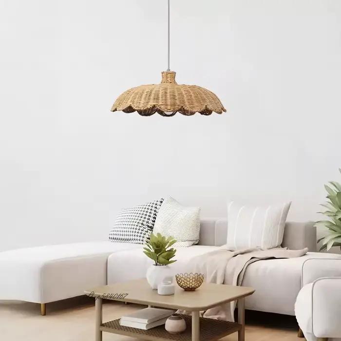 Lampe Suspendue Tissée à la Main en Rotin Naturel