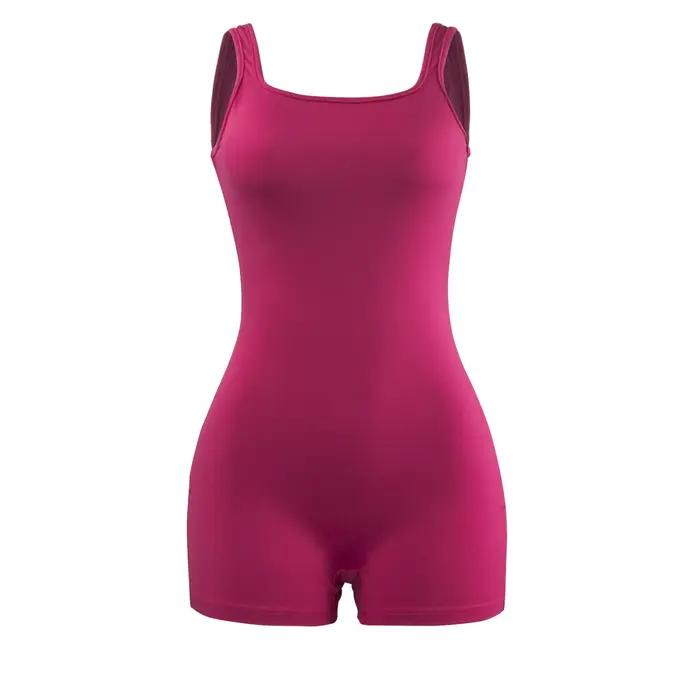 Barboteuse dos nu Sexy pour femmes, haut moulant, une pièce, col licou, sans manches, combinaisons courtes