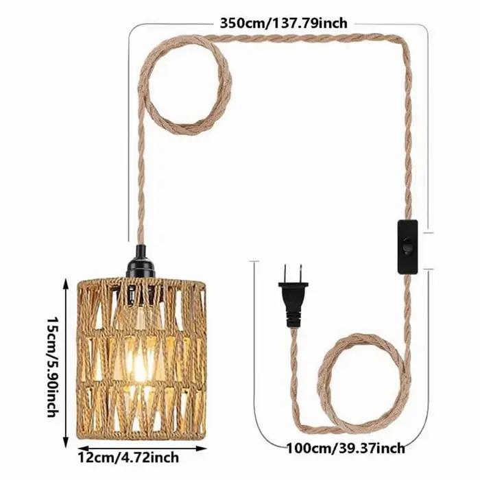 Lampe suspendue bohème à prise EU