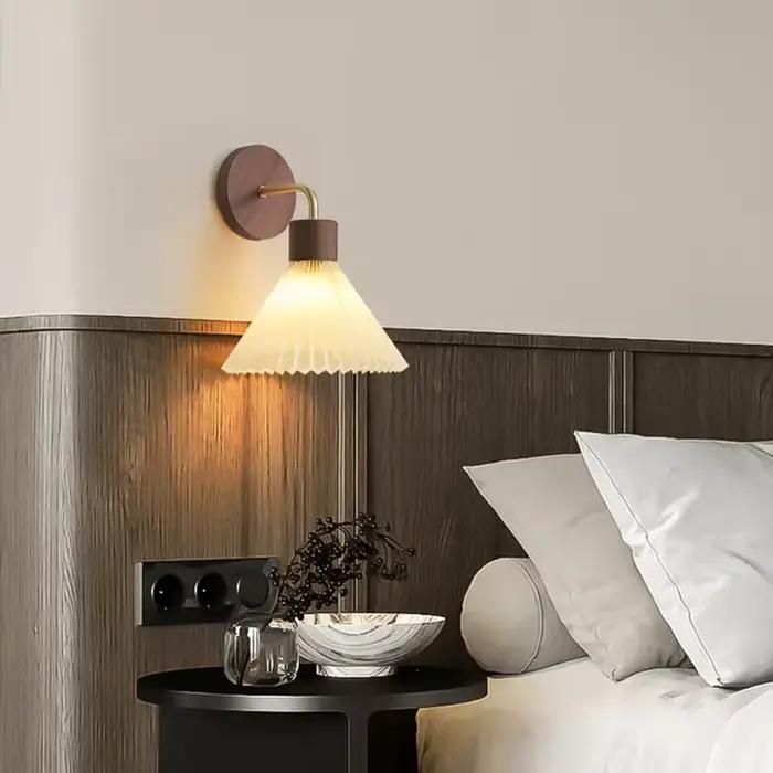 Applique murale LED nordique moderne en bois
