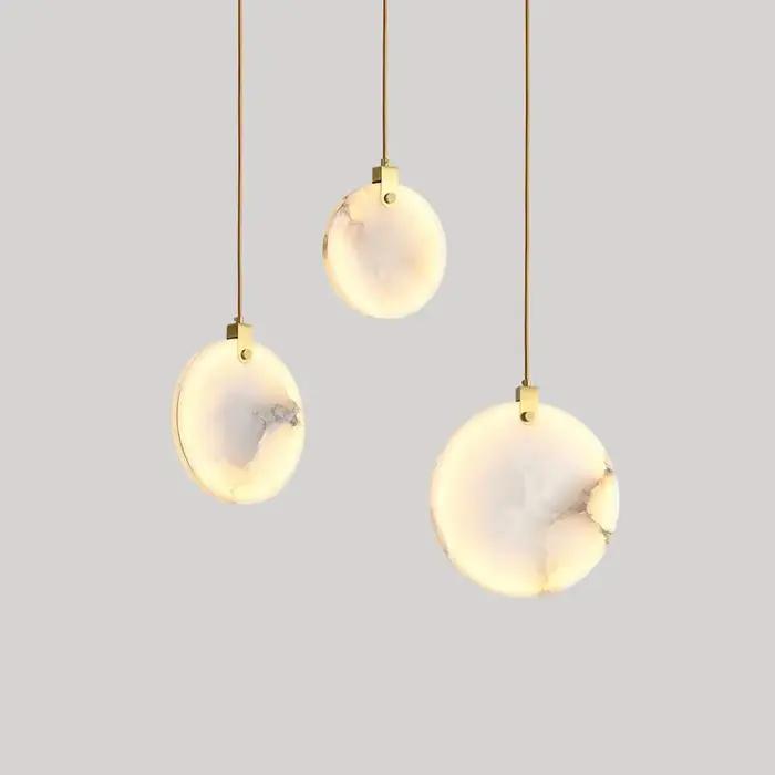 Lampe LED Suspendue en Marbre au Design Moderne