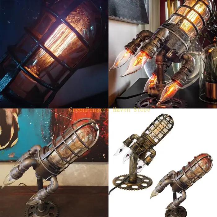 Rétro Steampunk fusée lumière décoration maison lanceur
