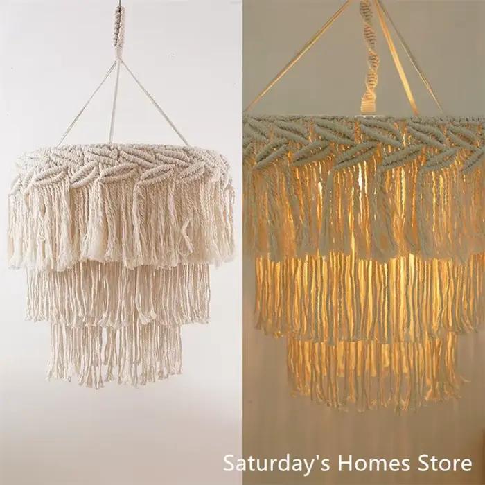 Lustre en macramé fait main