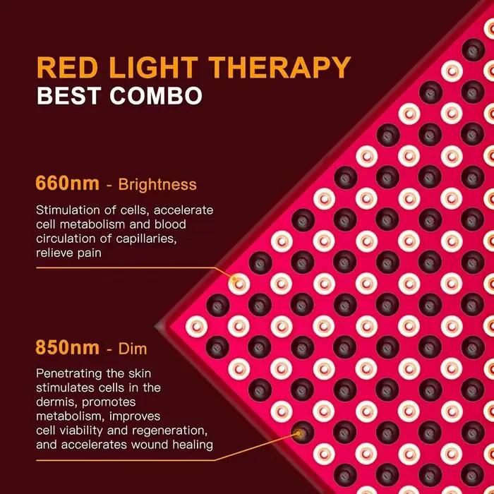 Panneau combiné de photothérapie Led rouge, panneau de beauté, lampe de chauffage domestique 660nm/850nm, Instrument 45w, physiothérapie