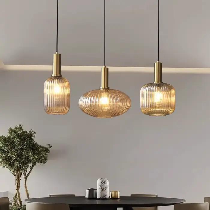 DARHYN nordique coloré LED verre suspension pour couloir Restaurant cuisine salon décoration de la maison Installation d'éclairage