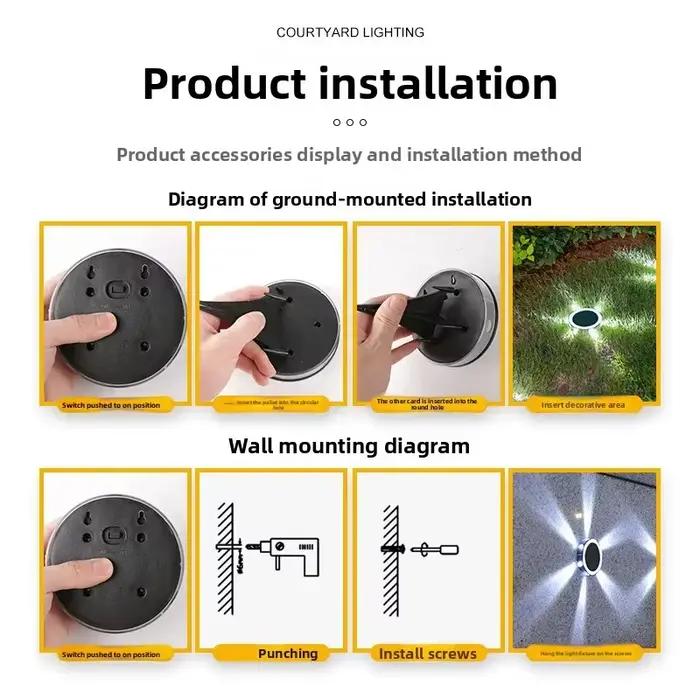 Lampe murale solaire extérieure étanche