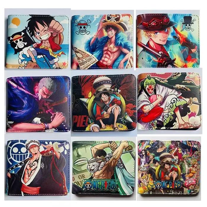 41 types une pièce Anime périphérique imprimé portefeuille à fermeture éclair dessin animé porte-monnaie court porte-carte Portable pour hommes et femmes