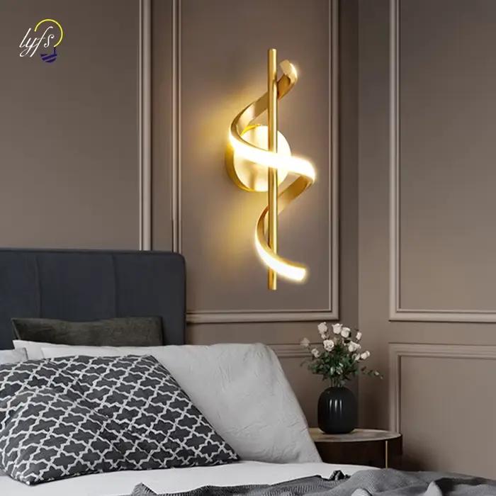 Mur LED lampe pour salon TV canapé chambre chevet lumières luminaire décoration maison luxe nordique intérieur applique murale appliques