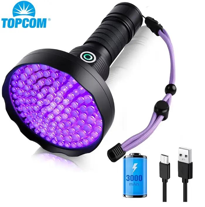 Lampe torche UV 128 LED rechargeable USB Type-C 20W haute puissance étanche, détecteur d'urine d'animaux, de scorpions et de balles de disc golf