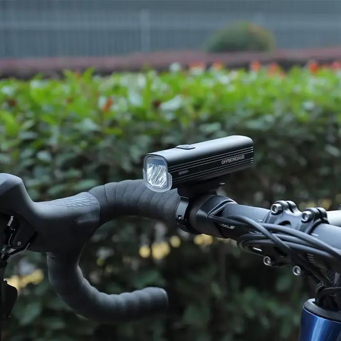 Lampe de vélo OFFBONDAGE 1000 lumens, phare avant de cyclisme, lampe torche pour guidon, recharge USB, éclairage VTT et route, haute luminosité