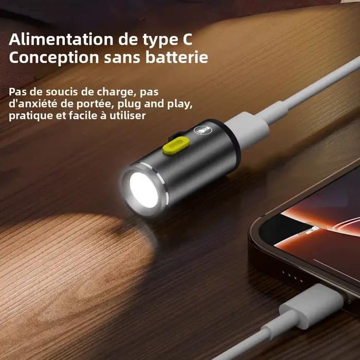 BORUiT Super Mini lampe de poche LED 230LM monocouche torche Extra petite lanterne de Camping