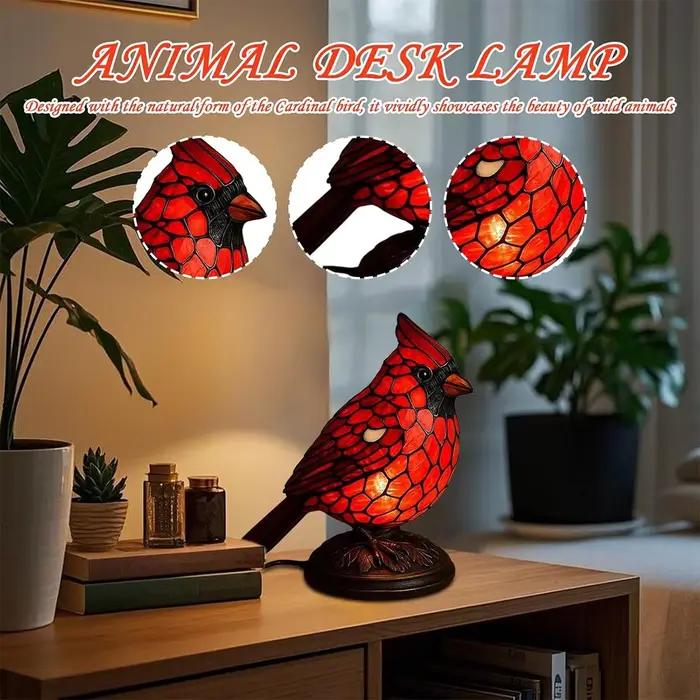 Lampe cardinale Table moderne oiseau Led nuit Design créatif Usb lampes décoratives élégantes maison chevet résine lumière cadeau traditionnel