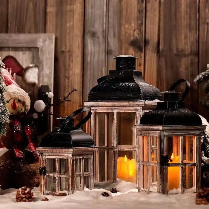 Lampes à vent en bois rétro créatives