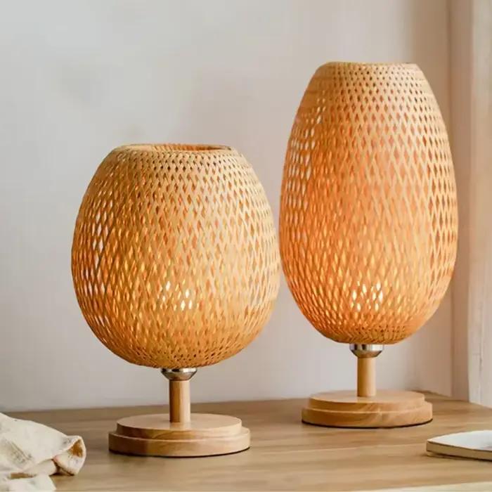 Lampe de oral et Naturelle Tissée à la Main en Rotin de Bambou