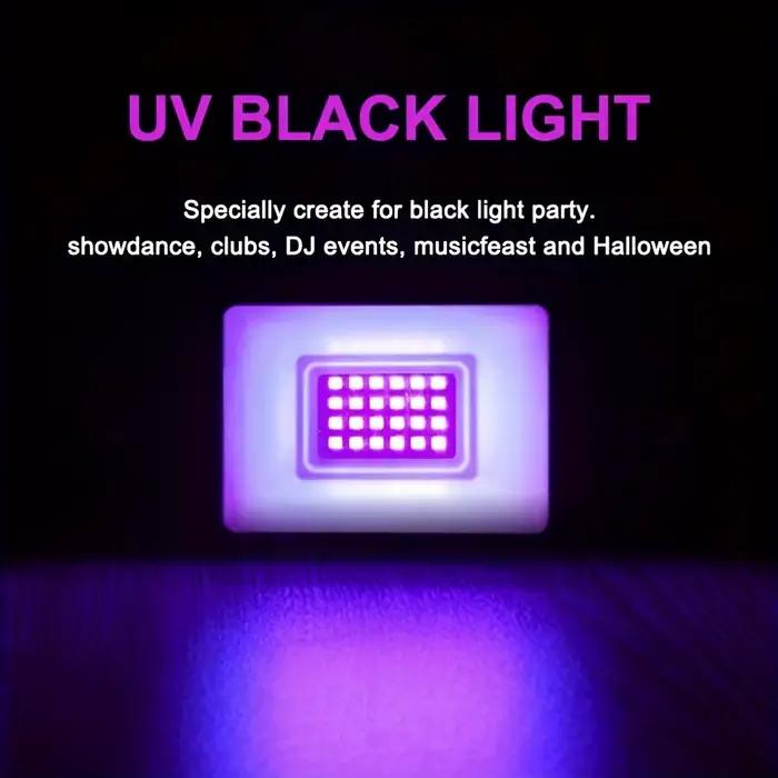 Projecteur UV LED 20W 385-400nm, lumière de scène fluorescente effet UV avec interrupteur pour fête, DJ, éclairage de Festival