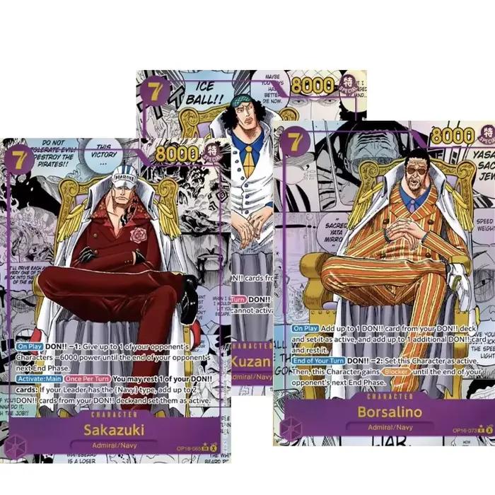 Cartes One Piece DIY en anglais Op-16 : The Time of Battle (Thème Guerre Paramount) Manga Borsalino Kuzan Sakasuki Luffy Marshall Teach