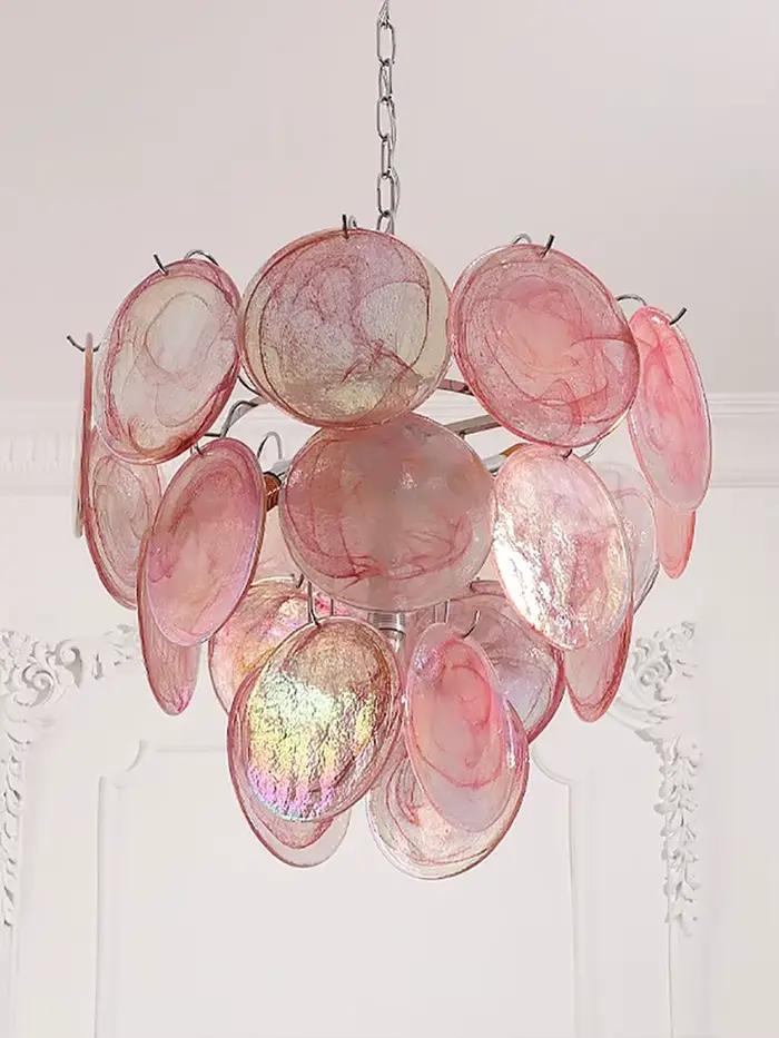 Plafonnier LED Vintage en Verre Rouge au Design poumons