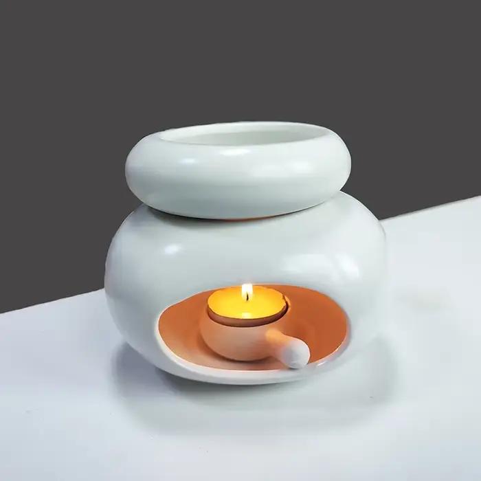 Bougeoir chauffant 3 en 1 lampe à huiles essentielles grande capacité chandelier séparé brûleur d'encens parfumé poêle de spa pour soirée à domicile matériaux céramique design moderne polyvalent pour ambiance relaxante occasions spéciales