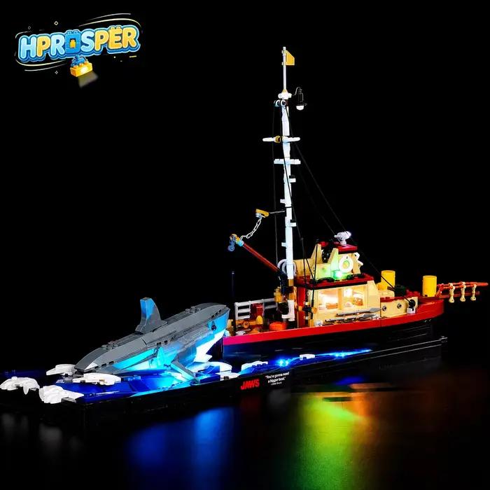 HPROSPER – éclairage LED 5V (sans modèle) pour LEGO 21350 Ideas Jaws, lampe décorative pour éclairer vos blocs de construction avec boîte à piles