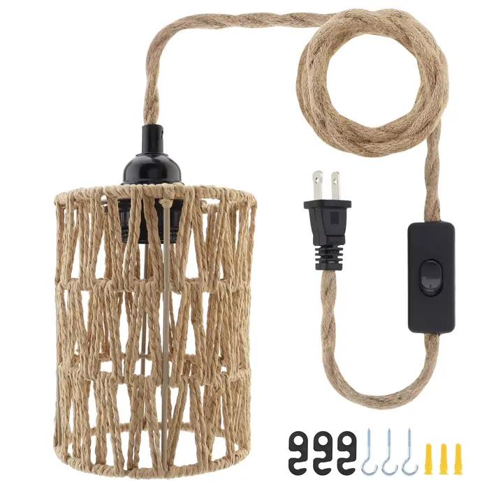 Lampe suspendue en rotin