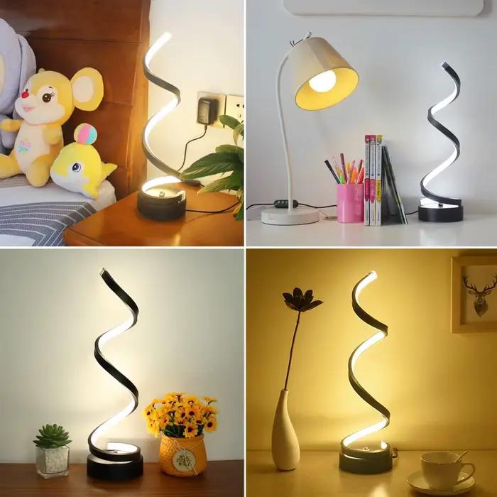 Lampe de table spirale minimaliste moderne à intensité variable
