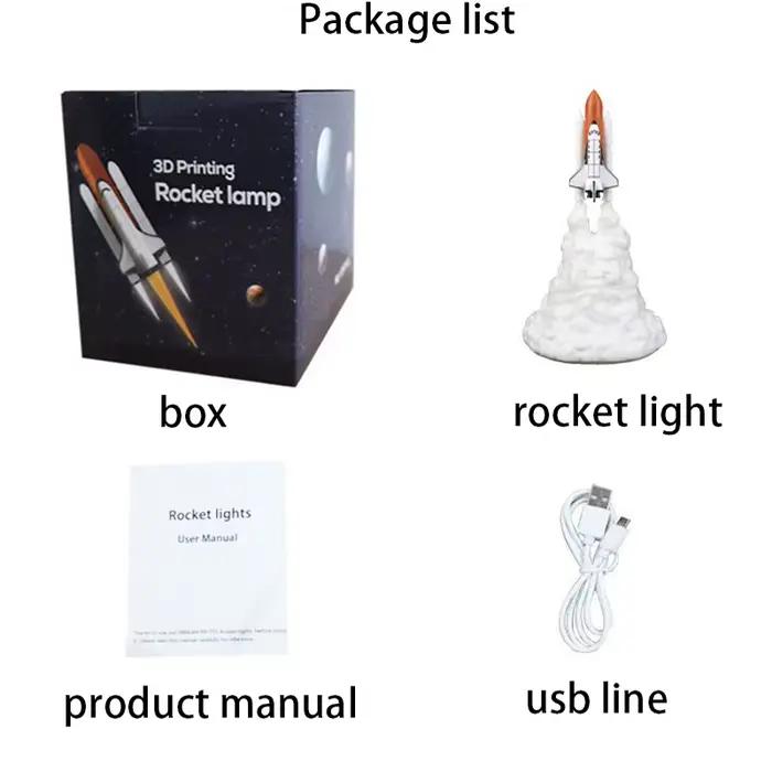 USB Rechargeable navette spatiale fusée lampe de Table LED impression 3D lampe de nuit lumière ambiante chambre chevet décor de bureau cadeau pour enfants