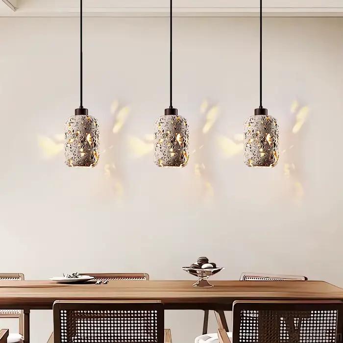 Lampe suspendue en travertin Beige naturel