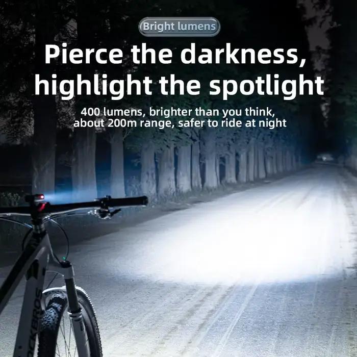 ROCKBROS – lampe de vélo étanche à la pluie, charge type-c, LED 2000mAh, phare avant de vtt, lampe de poche ultralégère en aluminium, éclairage de vélo
