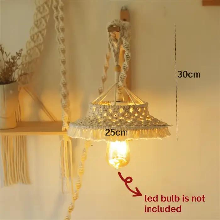 Abat-Jour Bohème en Macramé Tissé à la Main