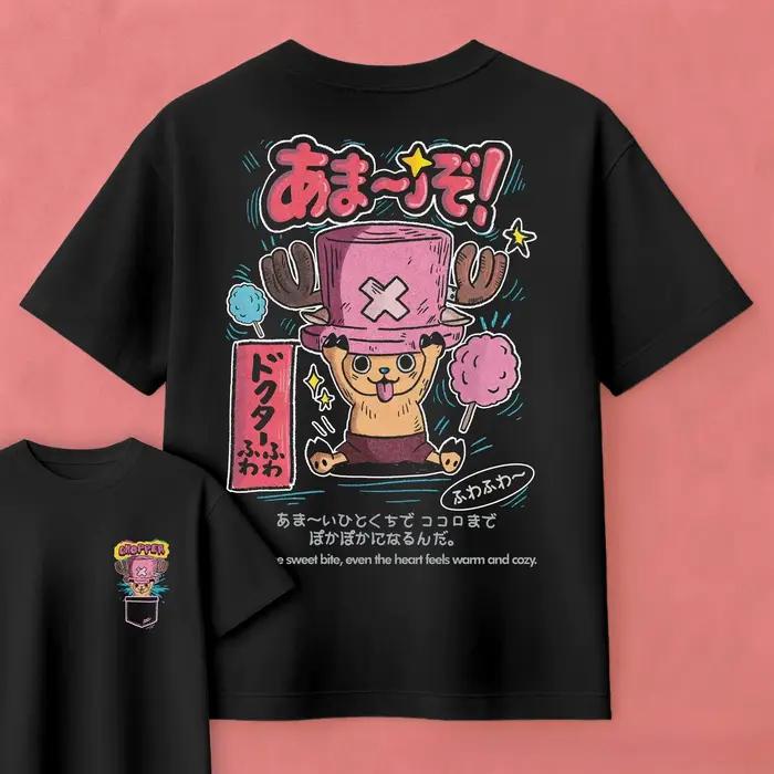 T-shirt One Piece Tony Tony Chopper Anime pour Hommes et Femmes, Motif Chibi Mignon, Coton, Décontracté, Streetwear, Top Fan