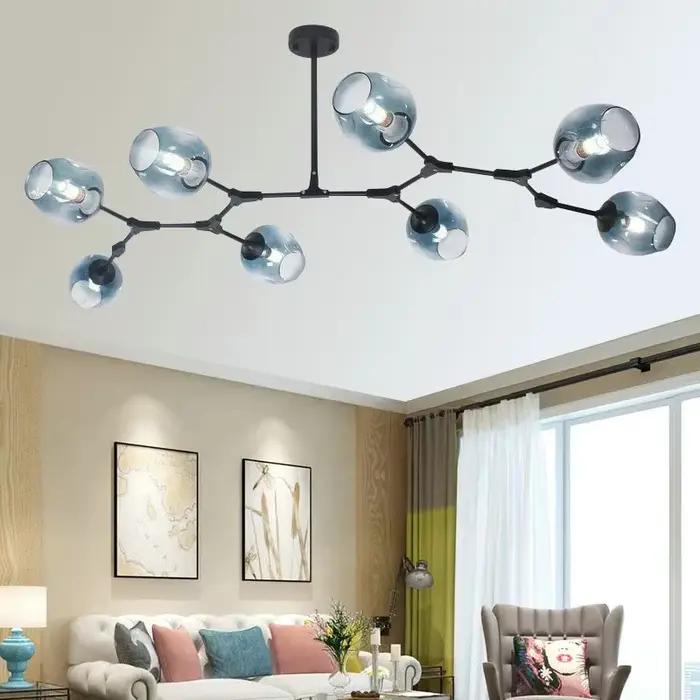 Lustre LED Nordique en Verre Moderne pour Salon Chambre Principale Restaurant Loft Suspension Décoration Intérieure