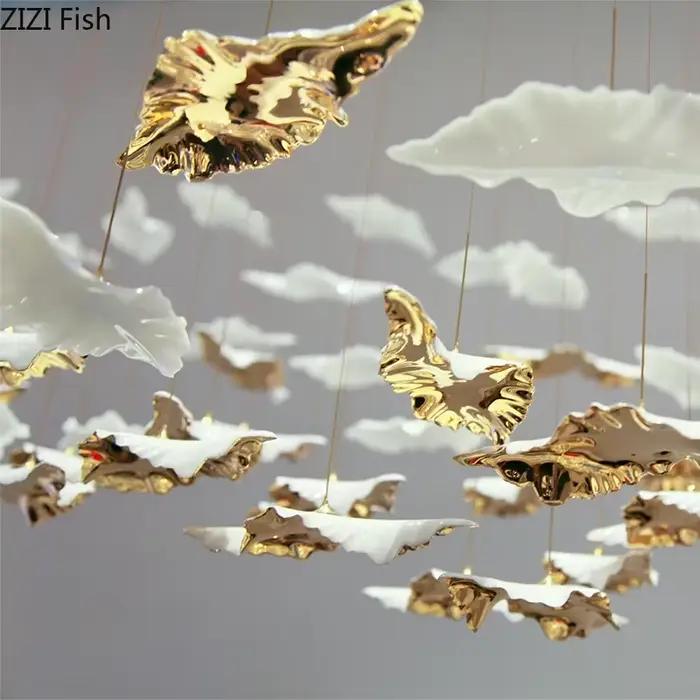Ornements de plafond en feuille flottante moderne fleuri plastique pour salon décoration murale naturelle à offrir occassions spéciales
