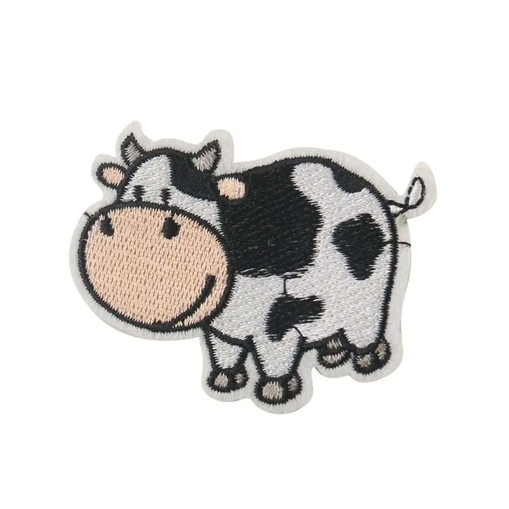 Patch de vache à lait de ferme mignon, broderie animale de dessin animé pour sac à dos, vêtements, c