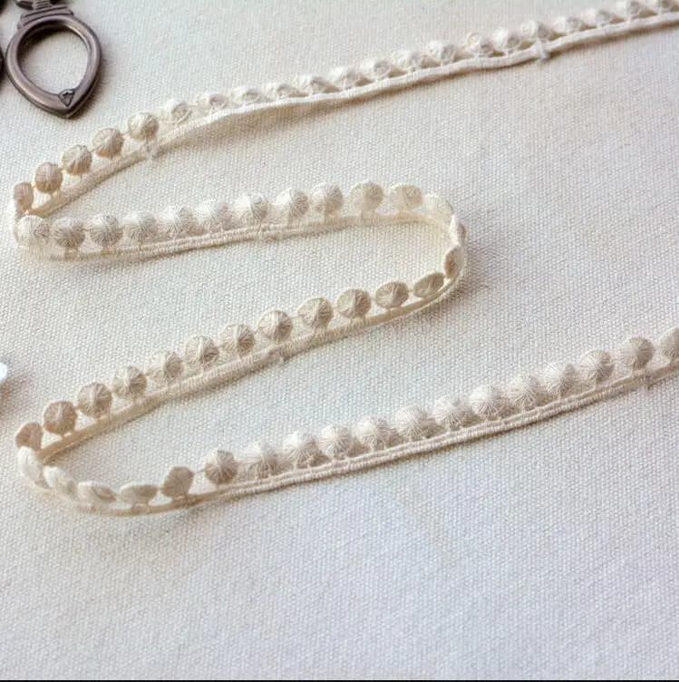 Ruban en dentelle de coton de haute qualité, couleur Beige et blanc, 5 mètres, bricolage, garniture 