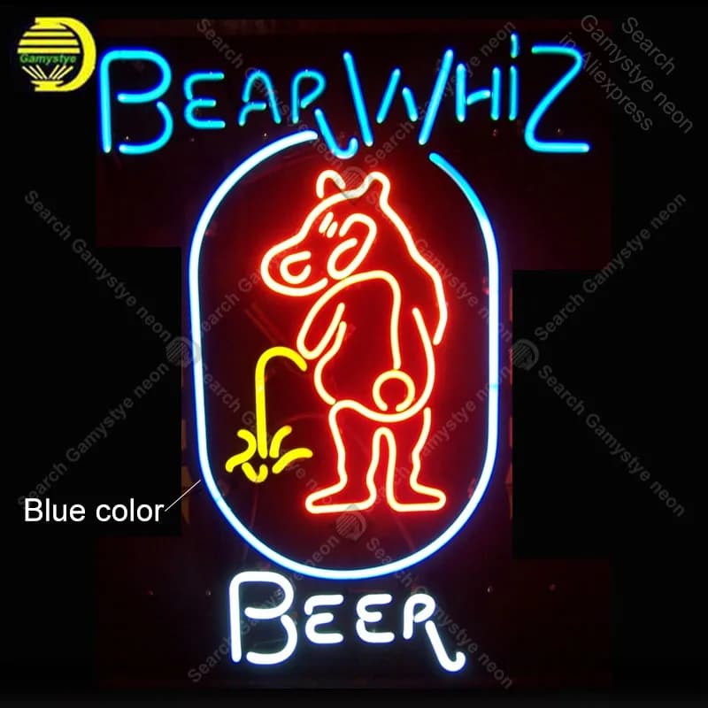 Enseigne Néon pour Ours et Bière, Ampoules, Lampe, Tube en Verre, Mur Décoratif, Bar, Chambre, Artis